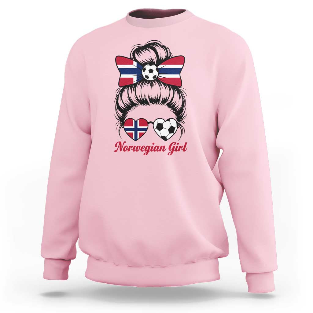 Norwegian Soccer Girl Sweatshirt Messy Bun Sunglasses Football Fan