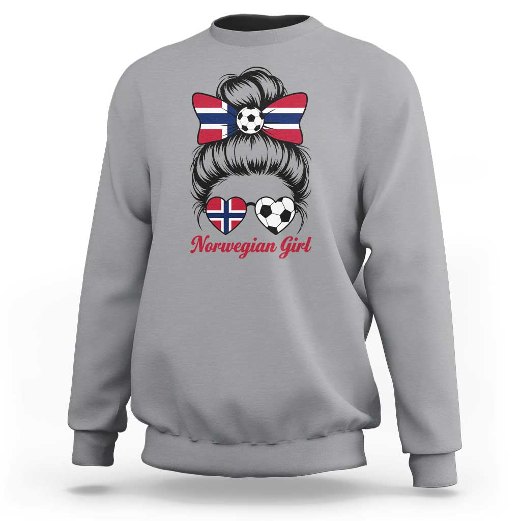 Norwegian Soccer Girl Sweatshirt Messy Bun Sunglasses Football Fan