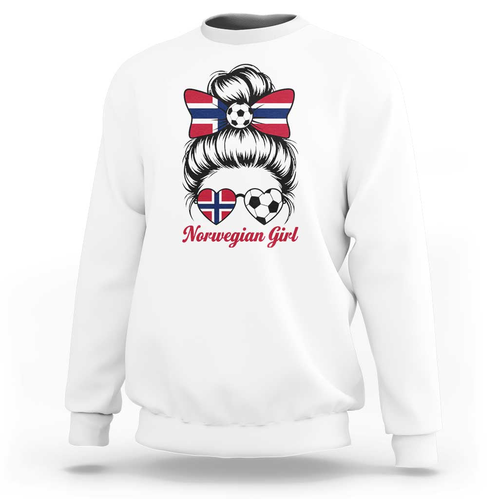 Norwegian Soccer Girl Sweatshirt Messy Bun Sunglasses Football Fan