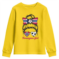 Norwegian Soccer Girl Youth Sweatshirt Messy Bun Sunglasses Football Fan