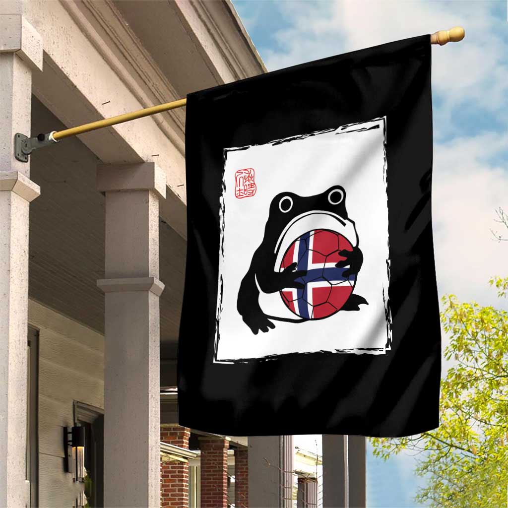 Grumpy Frog Norway Soccer Fan Garden Flag Japanese Style Match Day