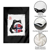 Grumpy Frog Norway Soccer Fan Garden Flag Japanese Style Match Day