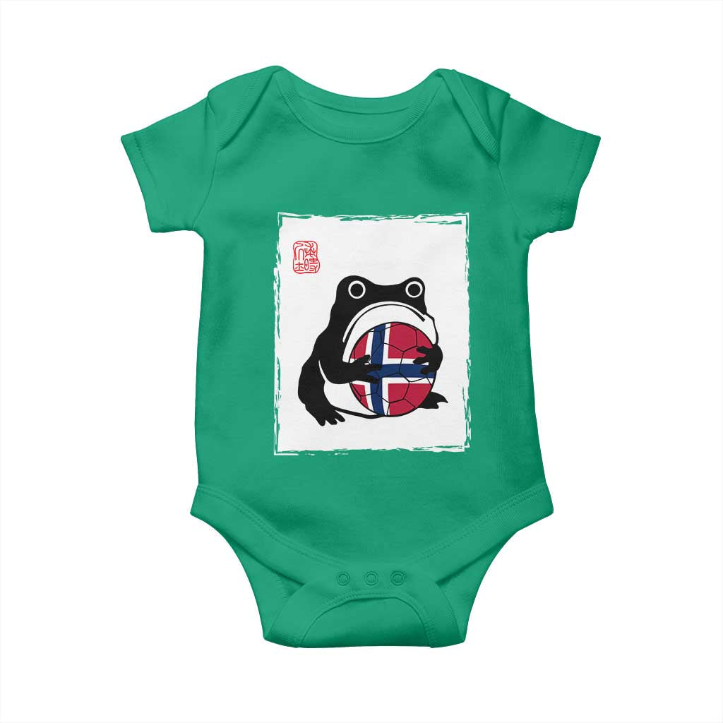 Grumpy Frog Norway Soccer Fan Baby Onesie Japanese Style Match Day