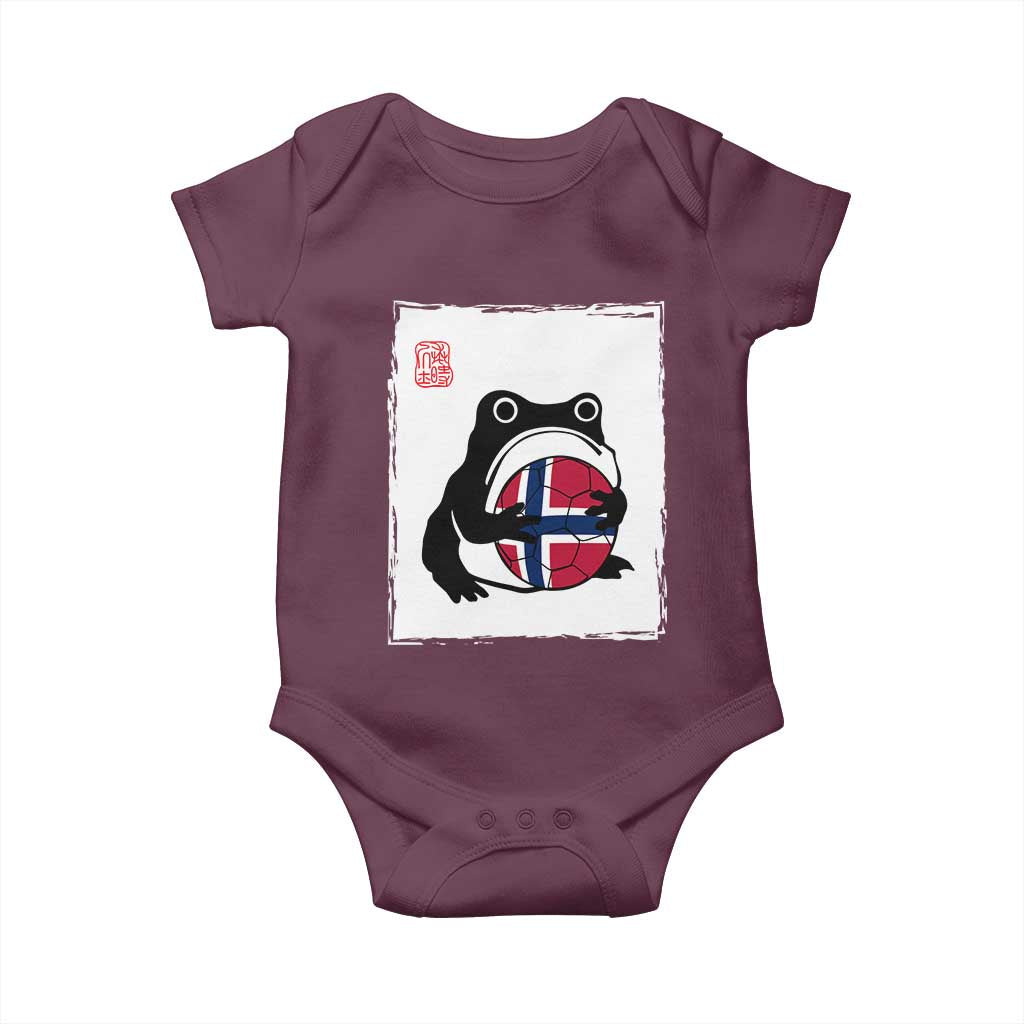 Grumpy Frog Norway Soccer Fan Baby Onesie Japanese Style Match Day