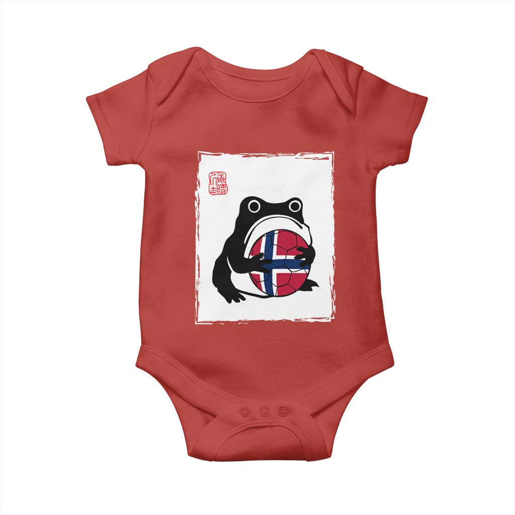 Grumpy Frog Norway Soccer Fan Baby Onesie Japanese Style Match Day