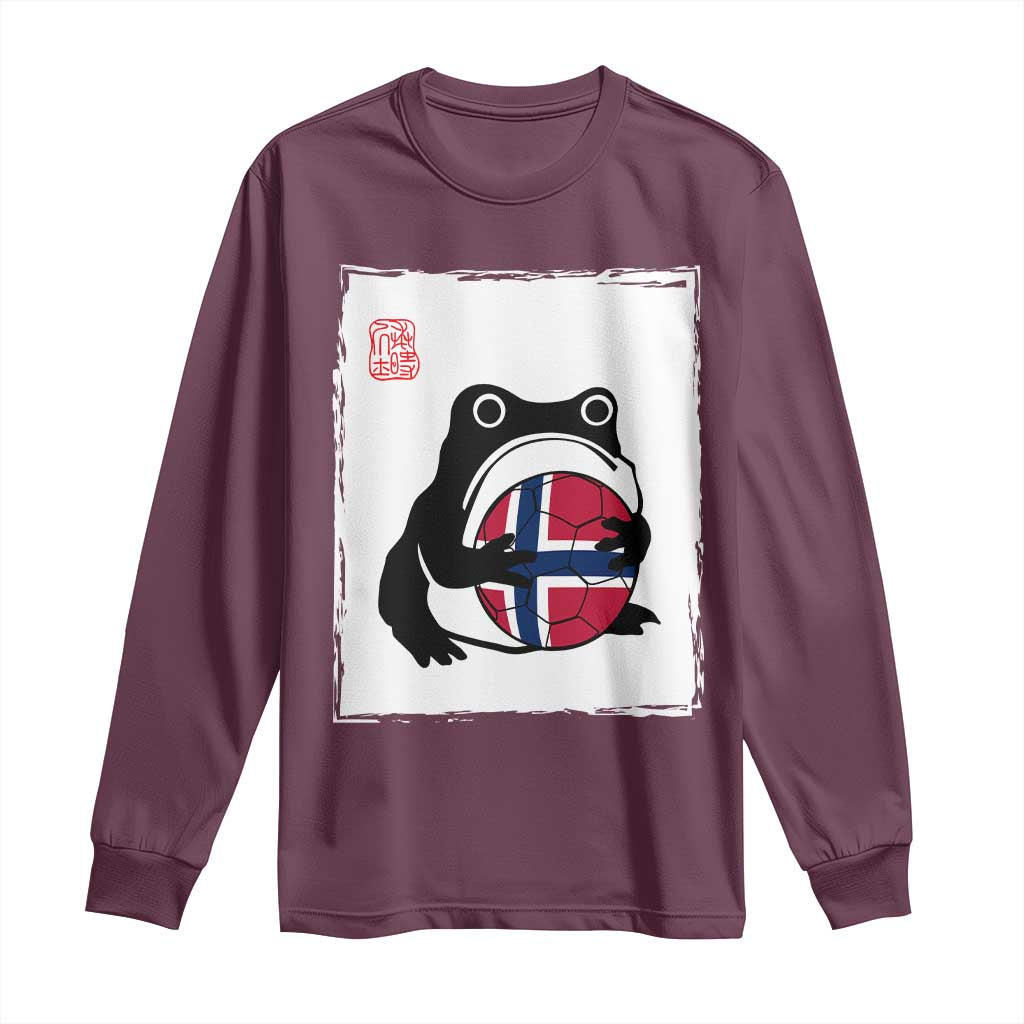 Grumpy Frog Norway Soccer Fan Long Sleeve Shirt Japanese Style Match Day