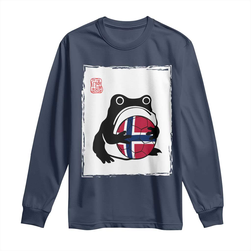 Grumpy Frog Norway Soccer Fan Long Sleeve Shirt Japanese Style Match Day