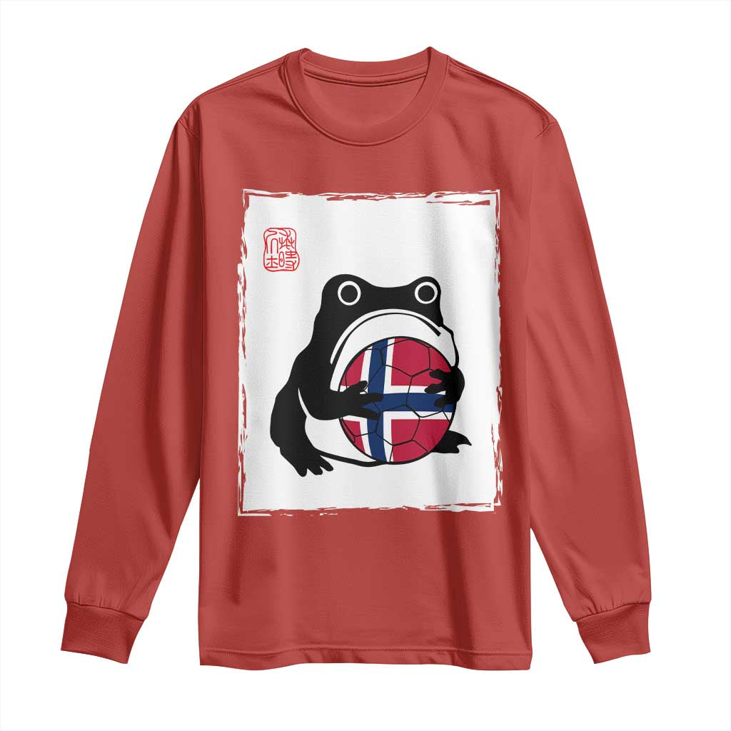 Grumpy Frog Norway Soccer Fan Long Sleeve Shirt Japanese Style Match Day