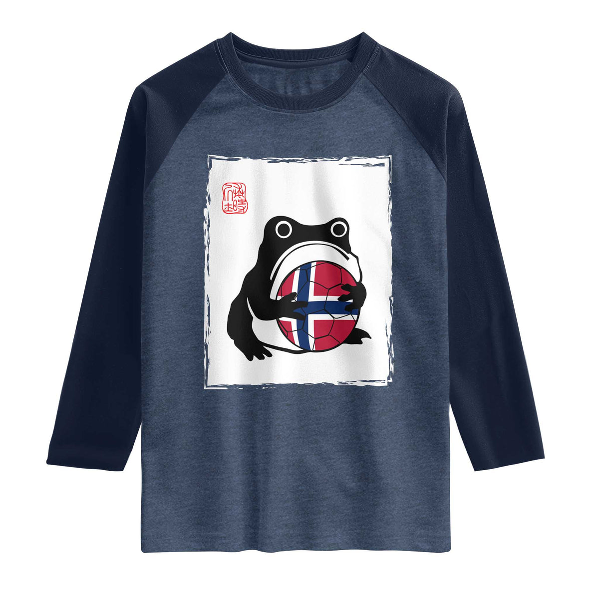 Grumpy Frog Norway Soccer Fan Raglan Shirt Japanese Style Match Day