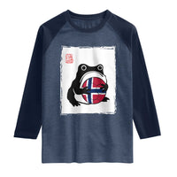Grumpy Frog Norway Soccer Fan Raglan Shirt Japanese Style Match Day
