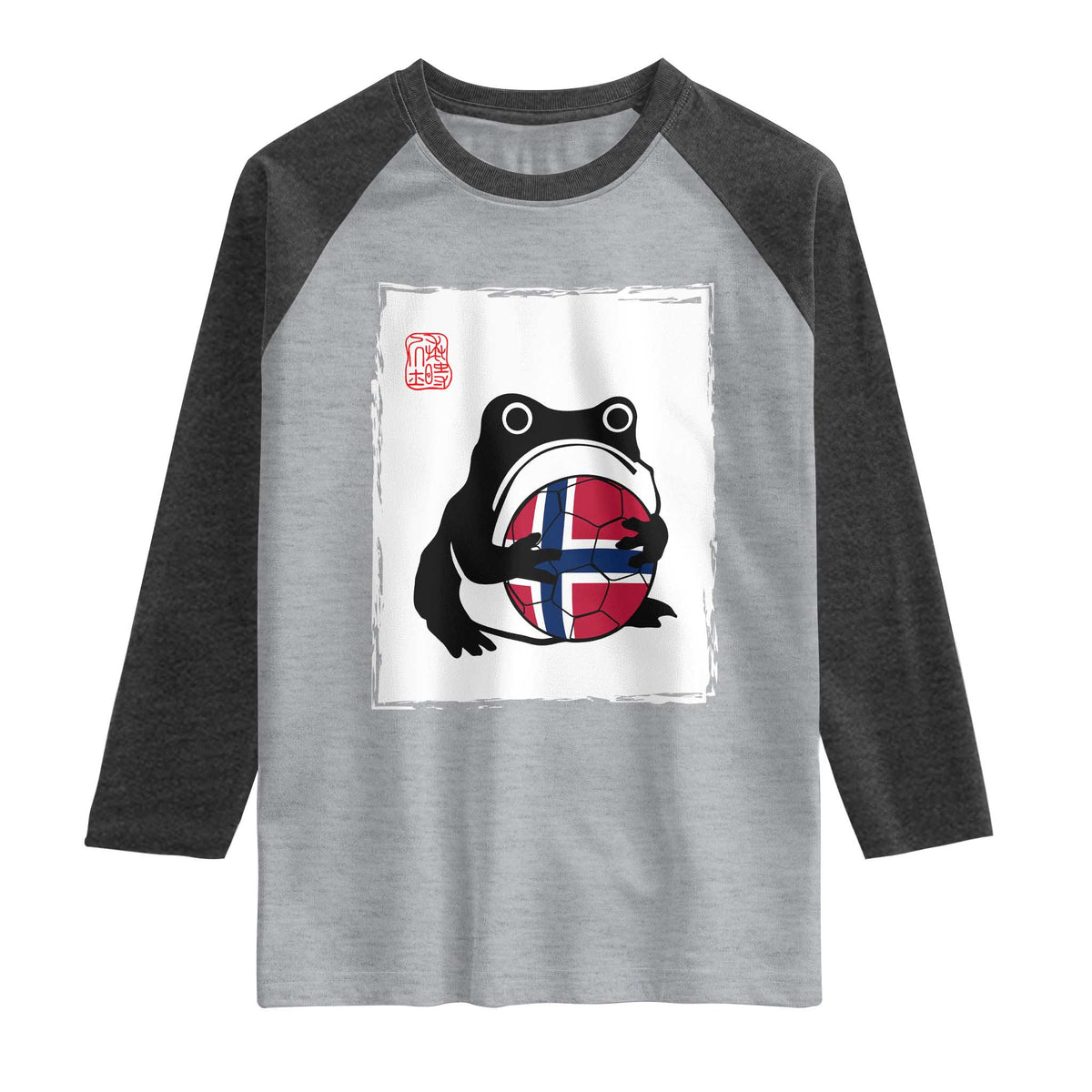 Grumpy Frog Norway Soccer Fan Raglan Shirt Japanese Style Match Day