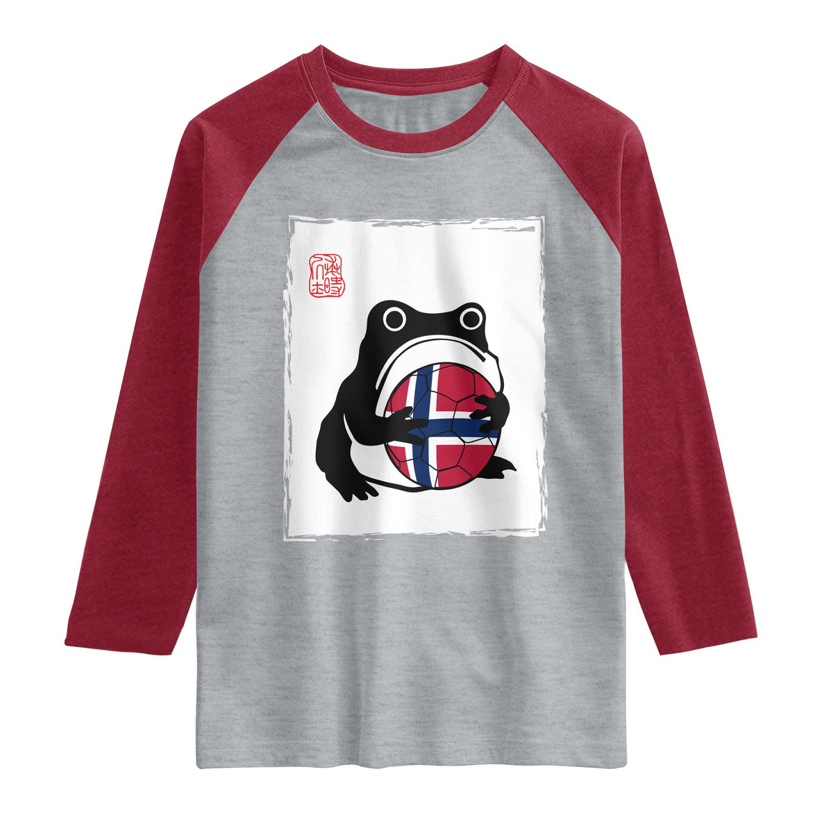 Grumpy Frog Norway Soccer Fan Raglan Shirt Japanese Style Match Day