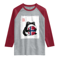 Grumpy Frog Norway Soccer Fan Raglan Shirt Japanese Style Match Day