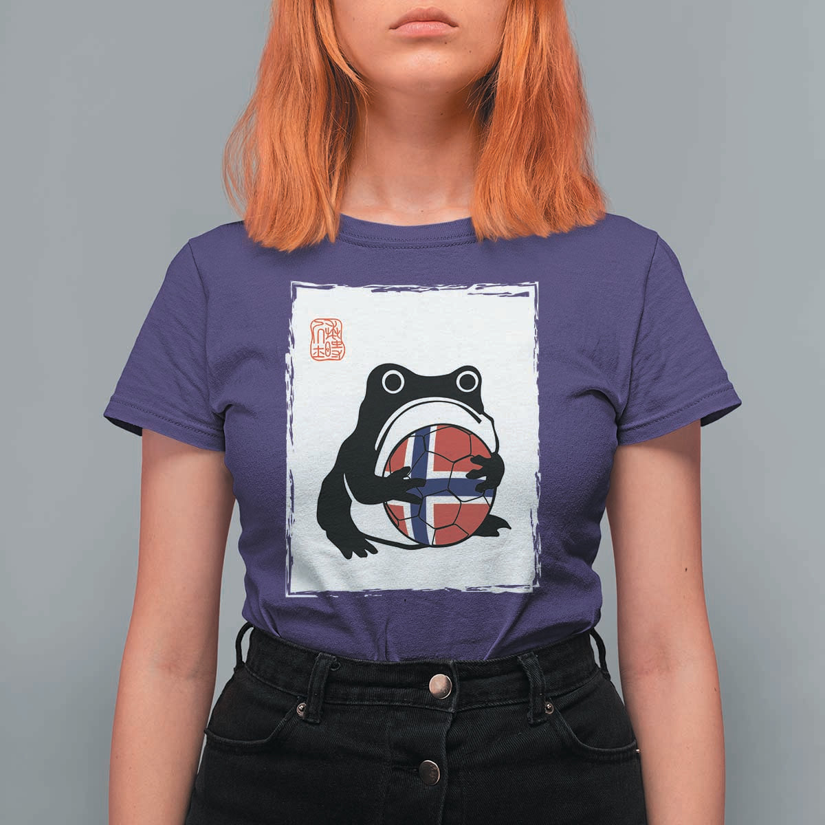 Grumpy Frog Norway Soccer Fan T Shirt For Women Japanese Style Match Day