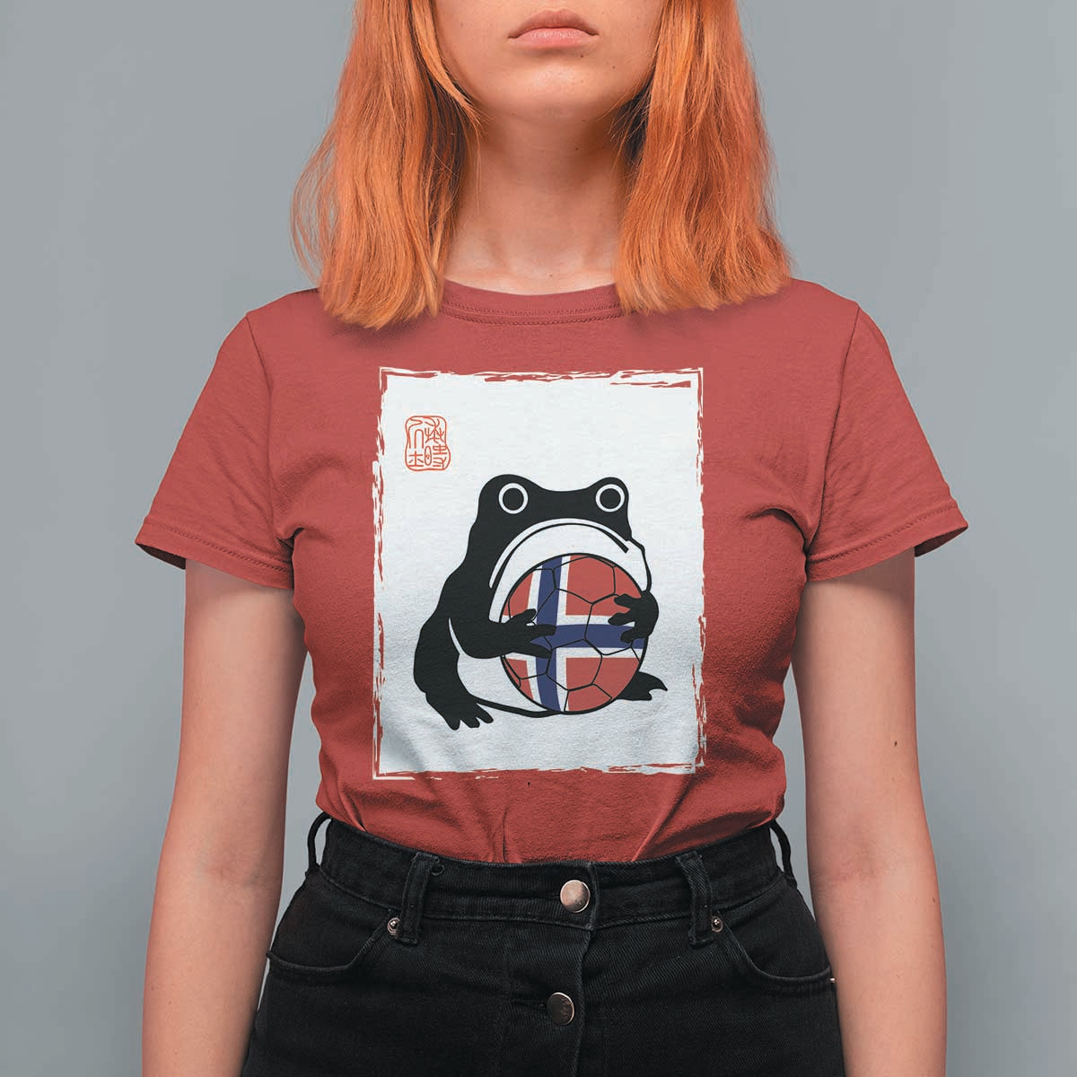 Grumpy Frog Norway Soccer Fan T Shirt For Women Japanese Style Match Day