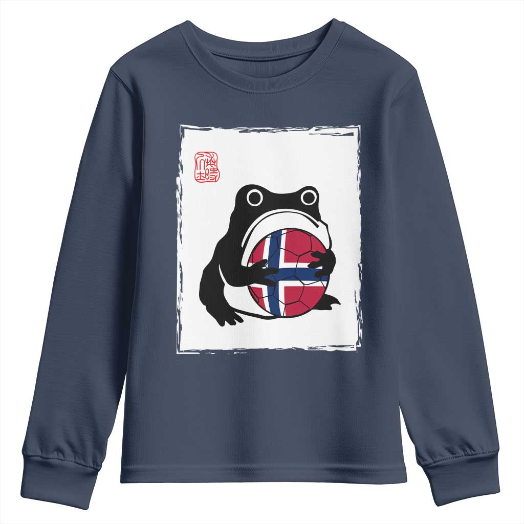 Grumpy Frog Norway Soccer Fan Youth Sweatshirt Japanese Style Match Day