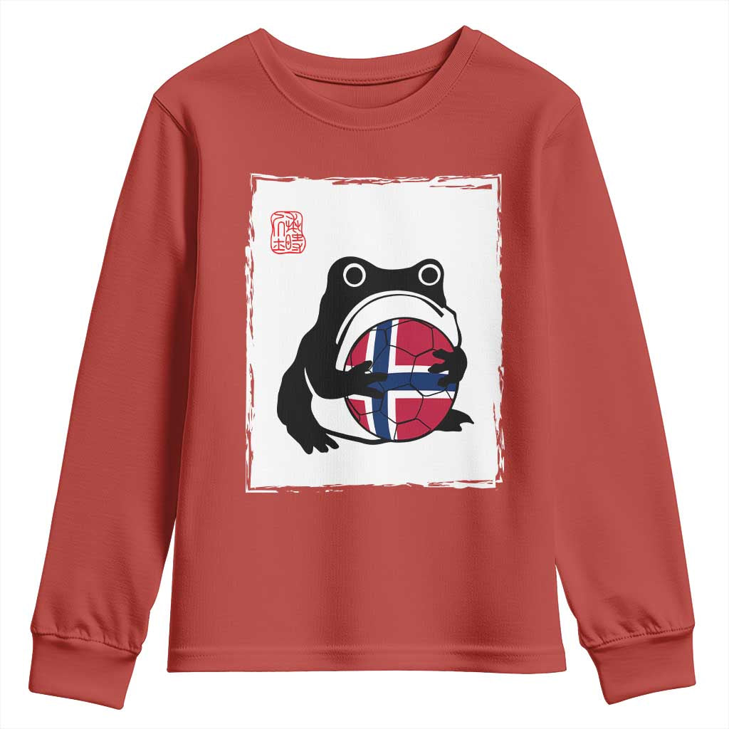 Grumpy Frog Norway Soccer Fan Youth Sweatshirt Japanese Style Match Day