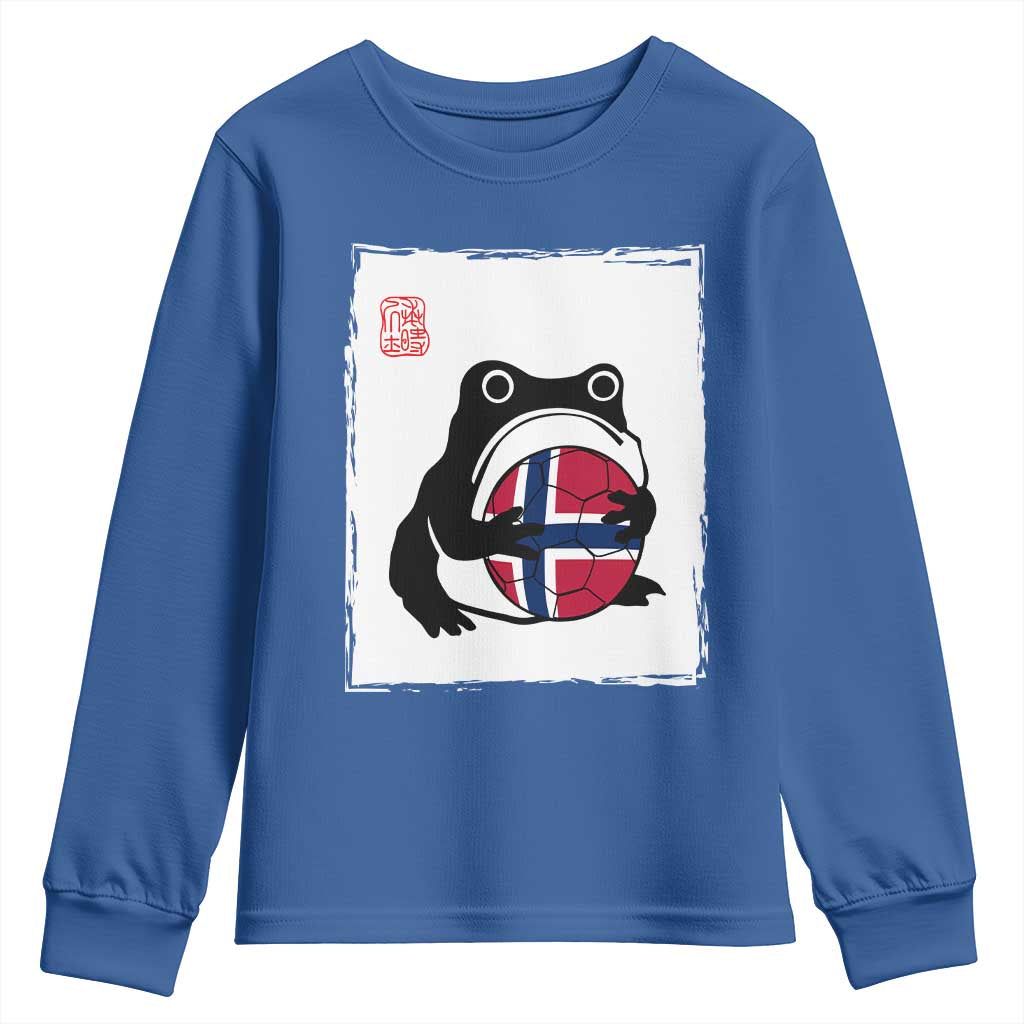 Grumpy Frog Norway Soccer Fan Youth Sweatshirt Japanese Style Match Day