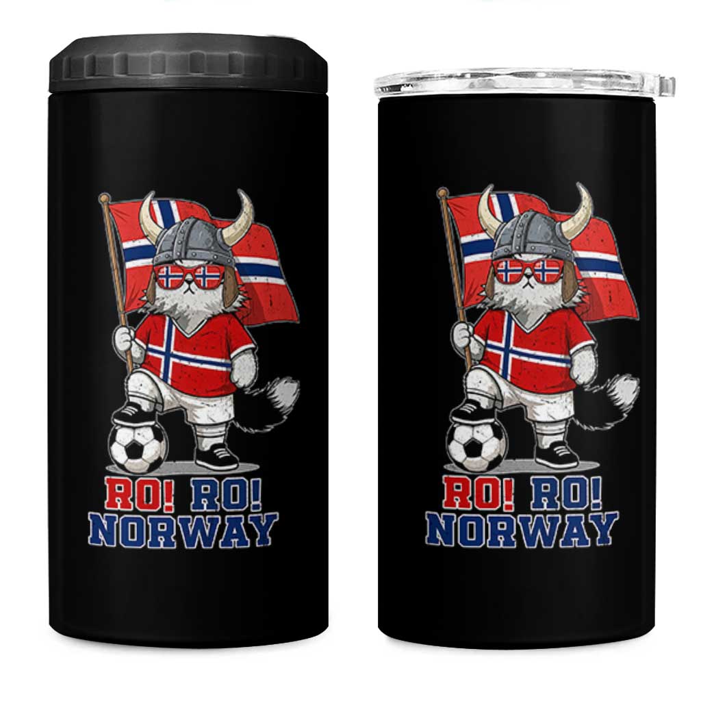 Ro Ro Norway 4 in 1 Can Cooler Tumbler Norwegian Pride Cat Lover Norway Flag Gift