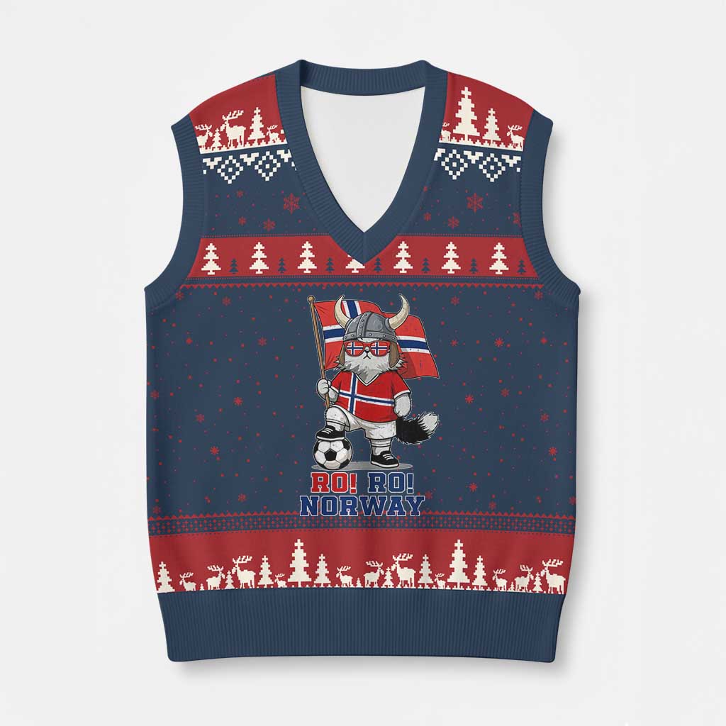 Ro Ro Norway V-Neck Knit Sweater Vest Norwegian Pride Cat Lover Norway Flag Gift