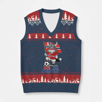 Ro Ro Norway V-Neck Knit Sweater Vest Norwegian Pride Cat Lover Norway Flag Gift