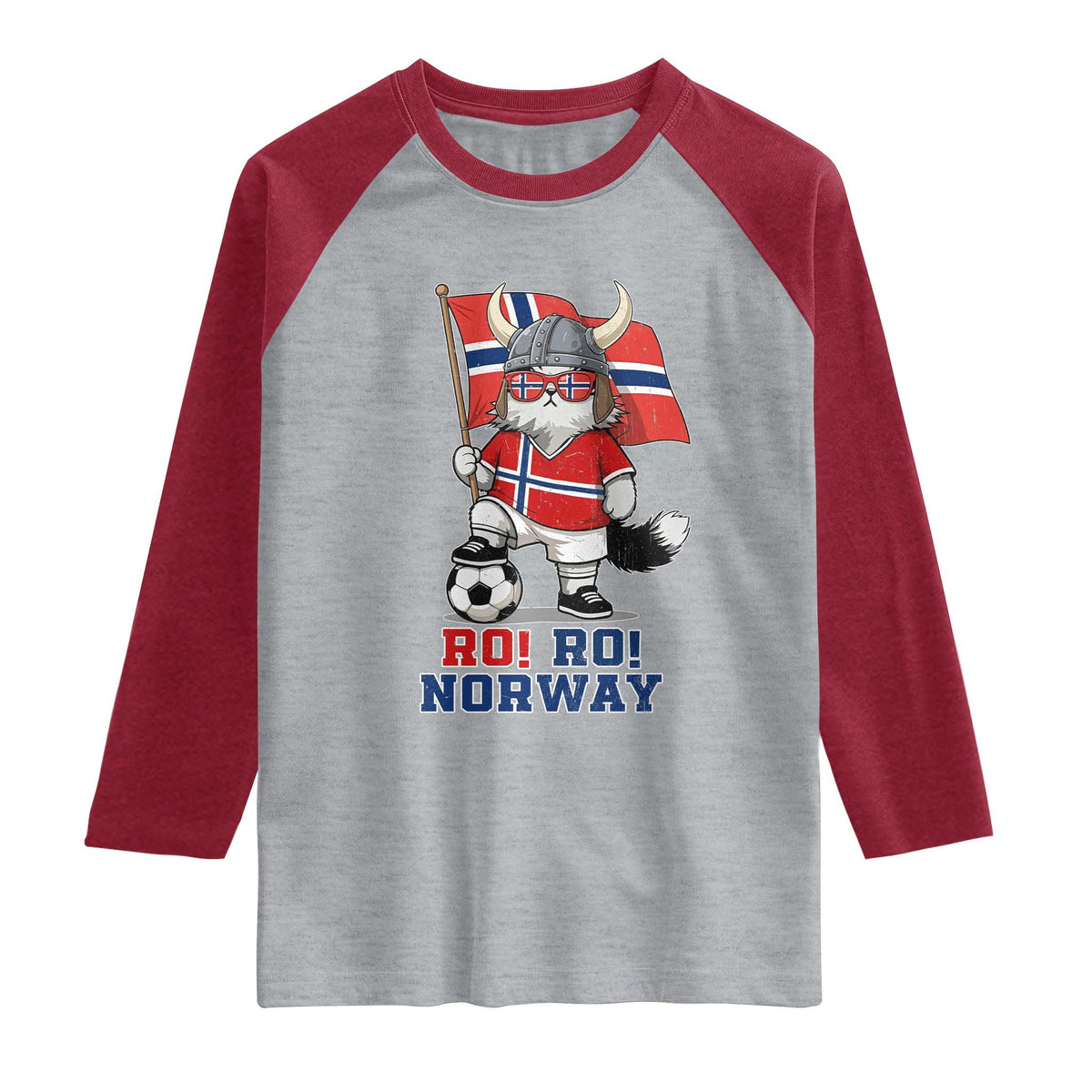 Ro Ro Norway Raglan Shirt Norwegian Pride Cat Lover Norway Flag Gift