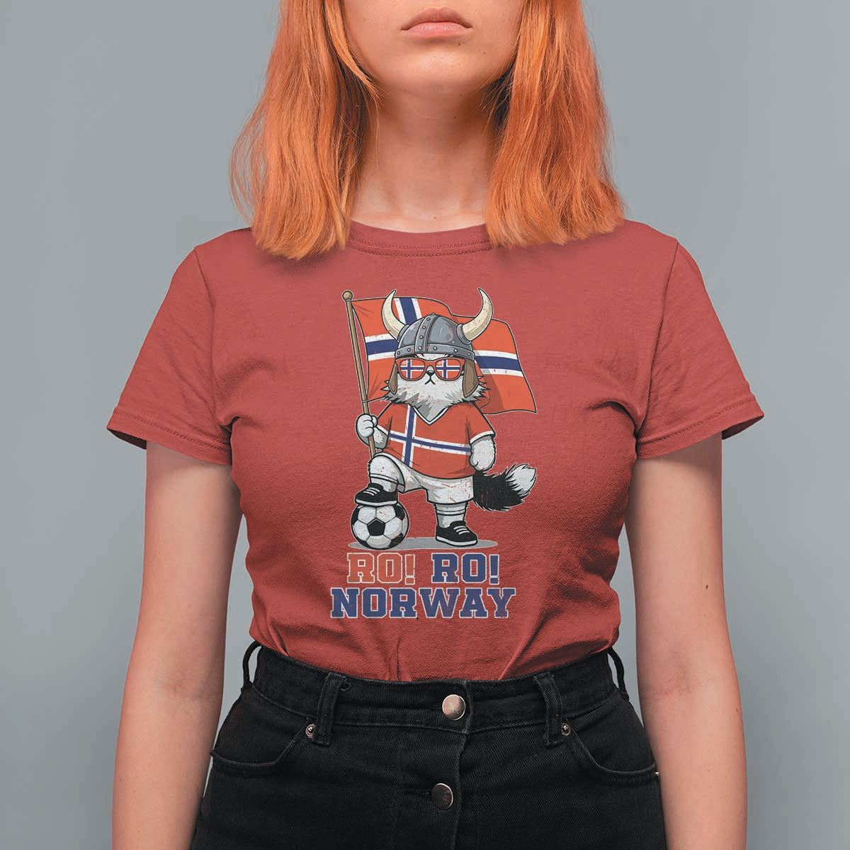 Ro Ro Norway T Shirt For Women Norwegian Pride Cat Lover Norway Flag Gift