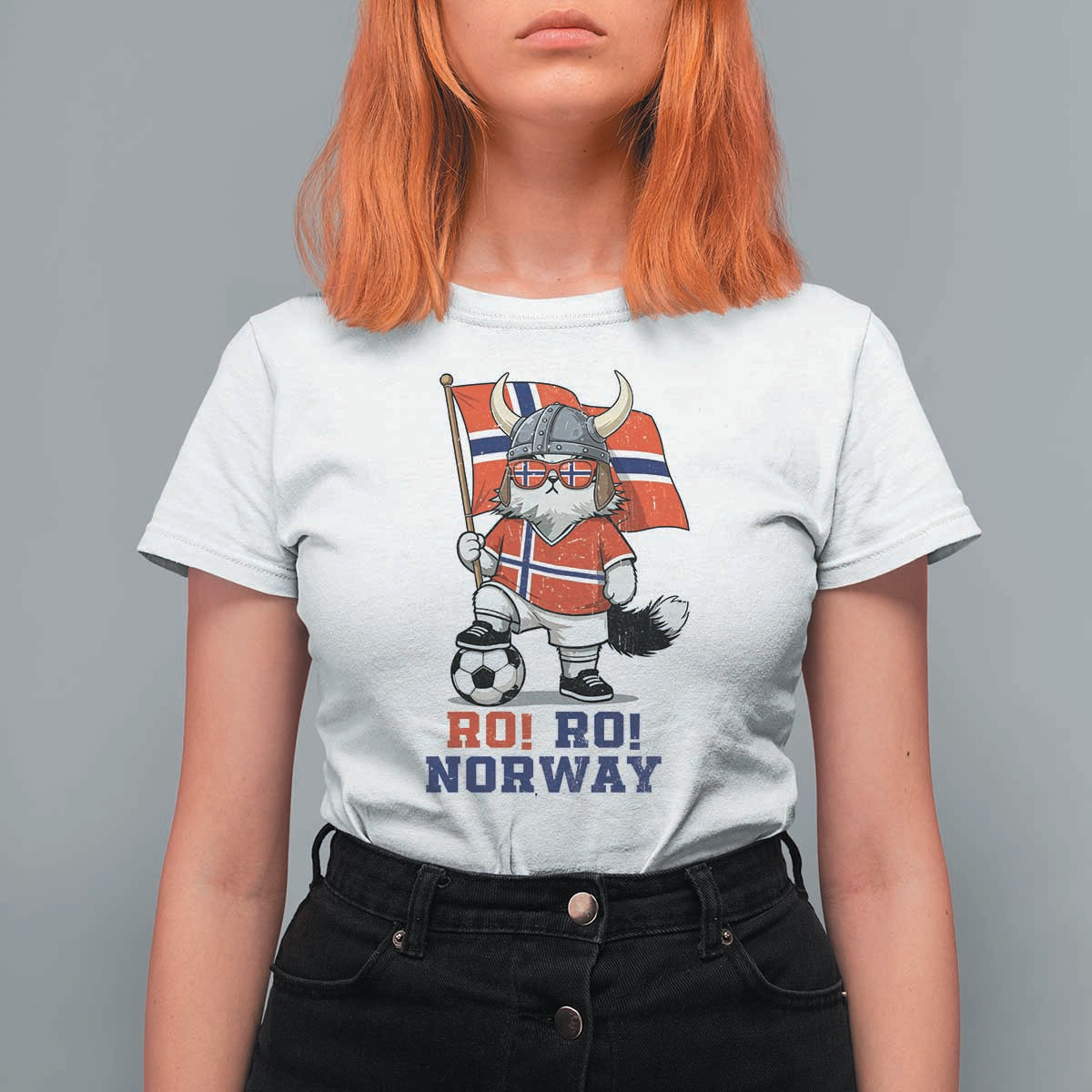Ro Ro Norway T Shirt For Women Norwegian Pride Cat Lover Norway Flag Gift