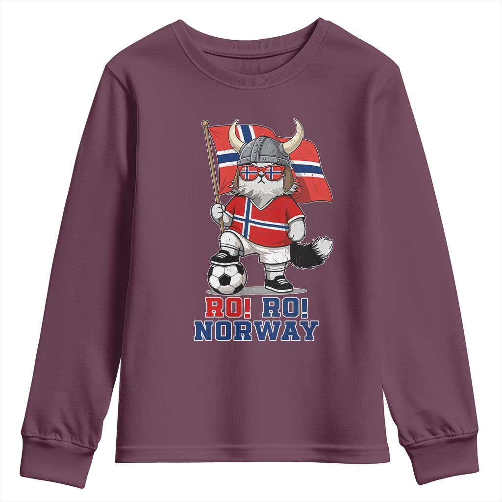 Ro Ro Norway Youth Sweatshirt Norwegian Pride Cat Lover Norway Flag Gift