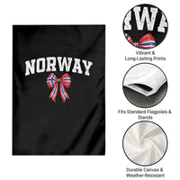 Norwegian Girl Coquette Bow Garden Flag Norway Flag Pride Gift