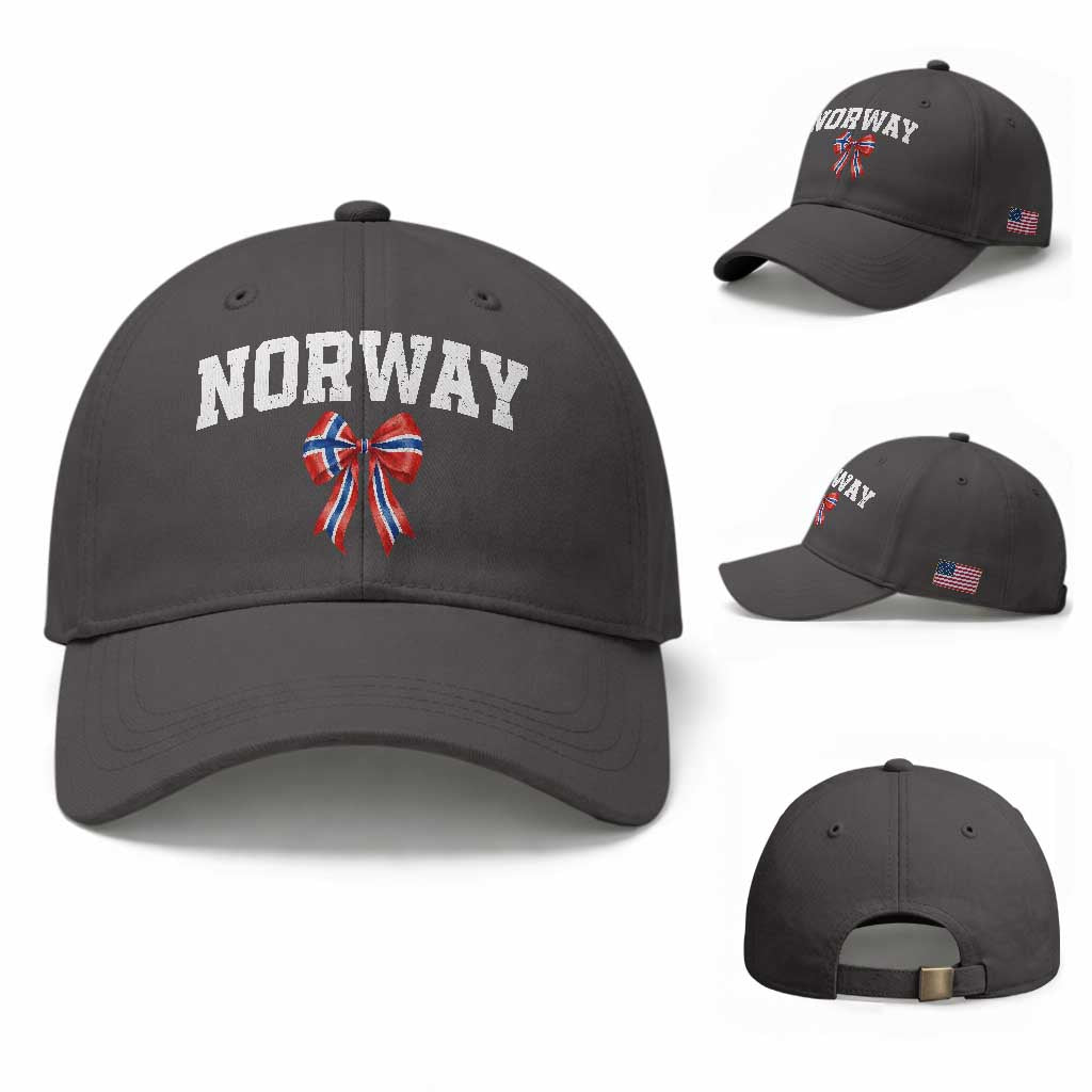 Norwegian Girl Coquette Bow Baseball Cap Norway Flag Pride Gift