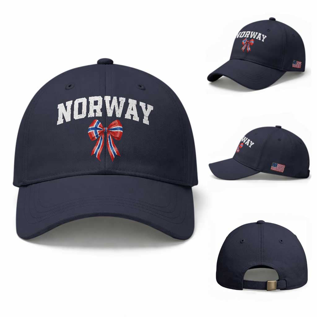 Norwegian Girl Coquette Bow Baseball Cap Norway Flag Pride Gift