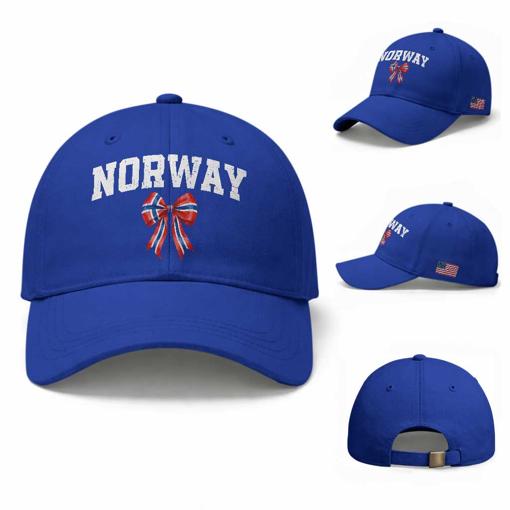 Norwegian Girl Coquette Bow Baseball Cap Norway Flag Pride Gift