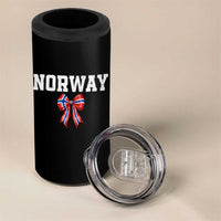 Norwegian Girl Coquette Bow 4 in 1 Can Cooler Tumbler Norway Flag Pride Gift