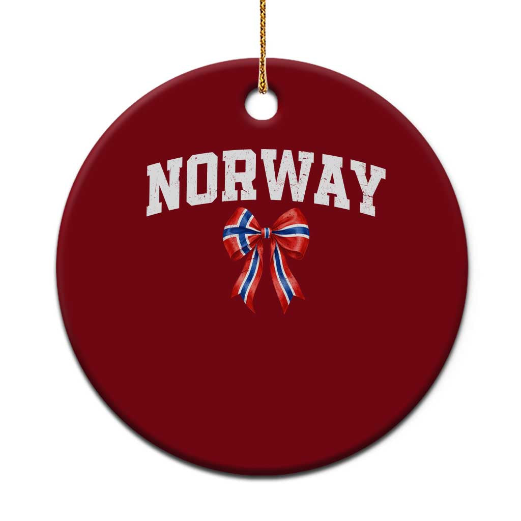 Norwegian Girl Coquette Bow Ceramic Ornament Norway Flag Pride Gift