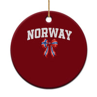 Norwegian Girl Coquette Bow Ceramic Ornament Norway Flag Pride Gift