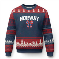 Norwegian Girl Coquette Bow Ugly Christmas Sweater Norway Flag Pride Gift