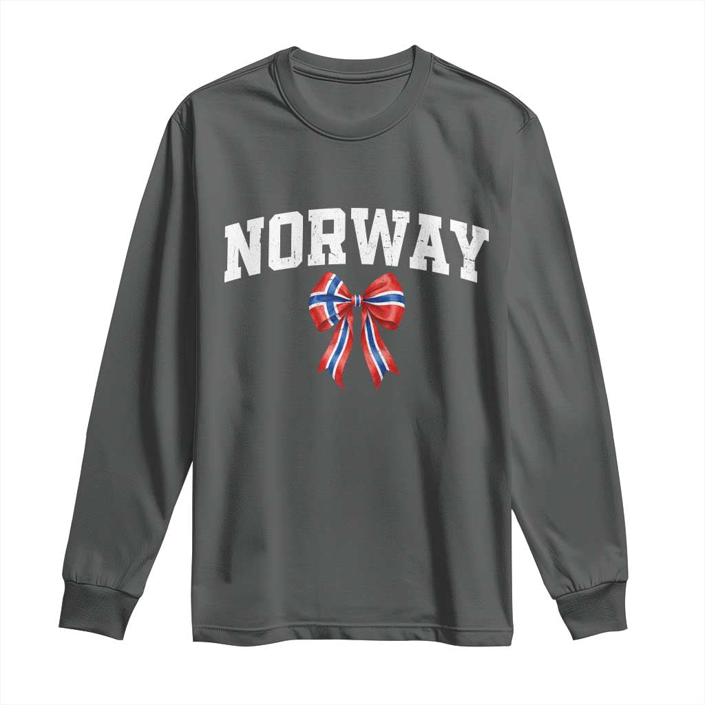 Norwegian Girl Coquette Bow Long Sleeve Shirt Norway Flag Pride Gift