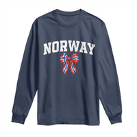 Norwegian Girl Coquette Bow Long Sleeve Shirt Norway Flag Pride Gift