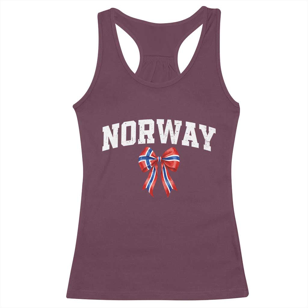 Norwegian Girl Coquette Bow Racerback Tank Top Norway Flag Pride Gift