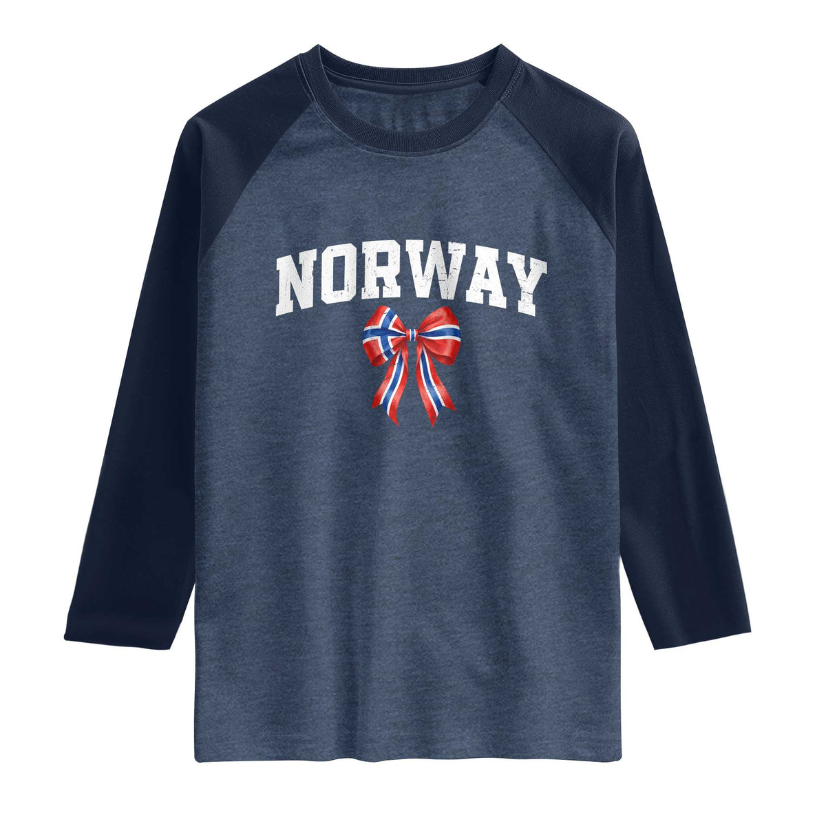 Norwegian Girl Coquette Bow Raglan Shirt Norway Flag Pride Gift