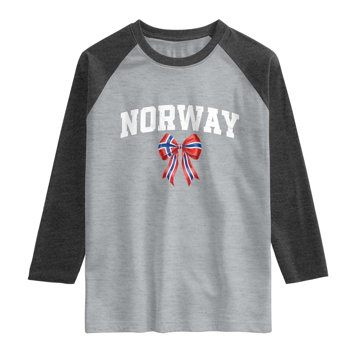 Norwegian Girl Coquette Bow Raglan Shirt Norway Flag Pride Gift