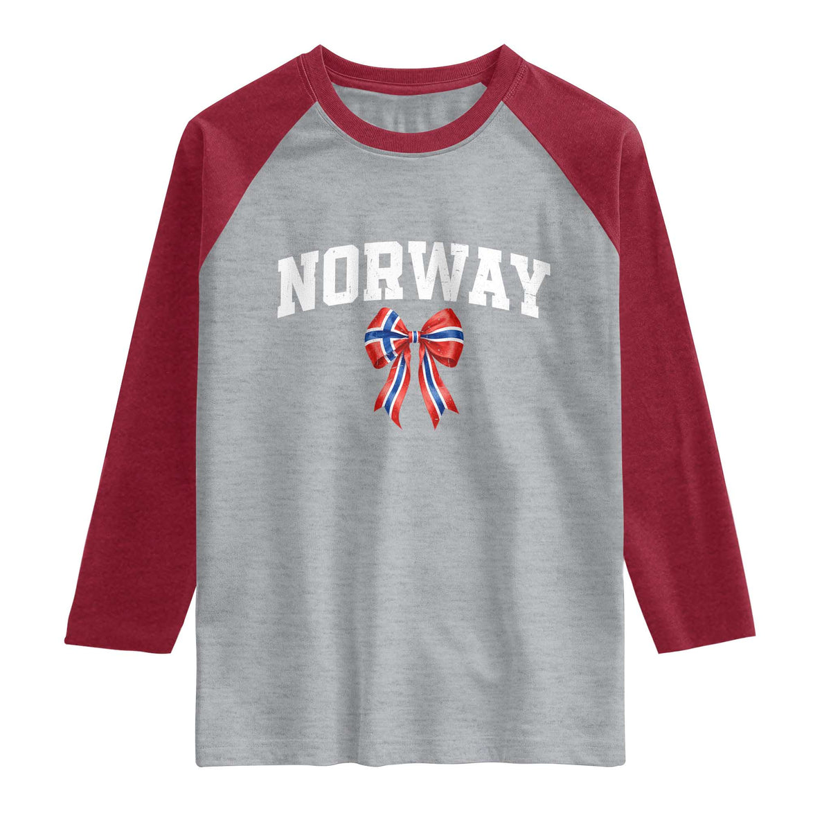 Norwegian Girl Coquette Bow Raglan Shirt Norway Flag Pride Gift