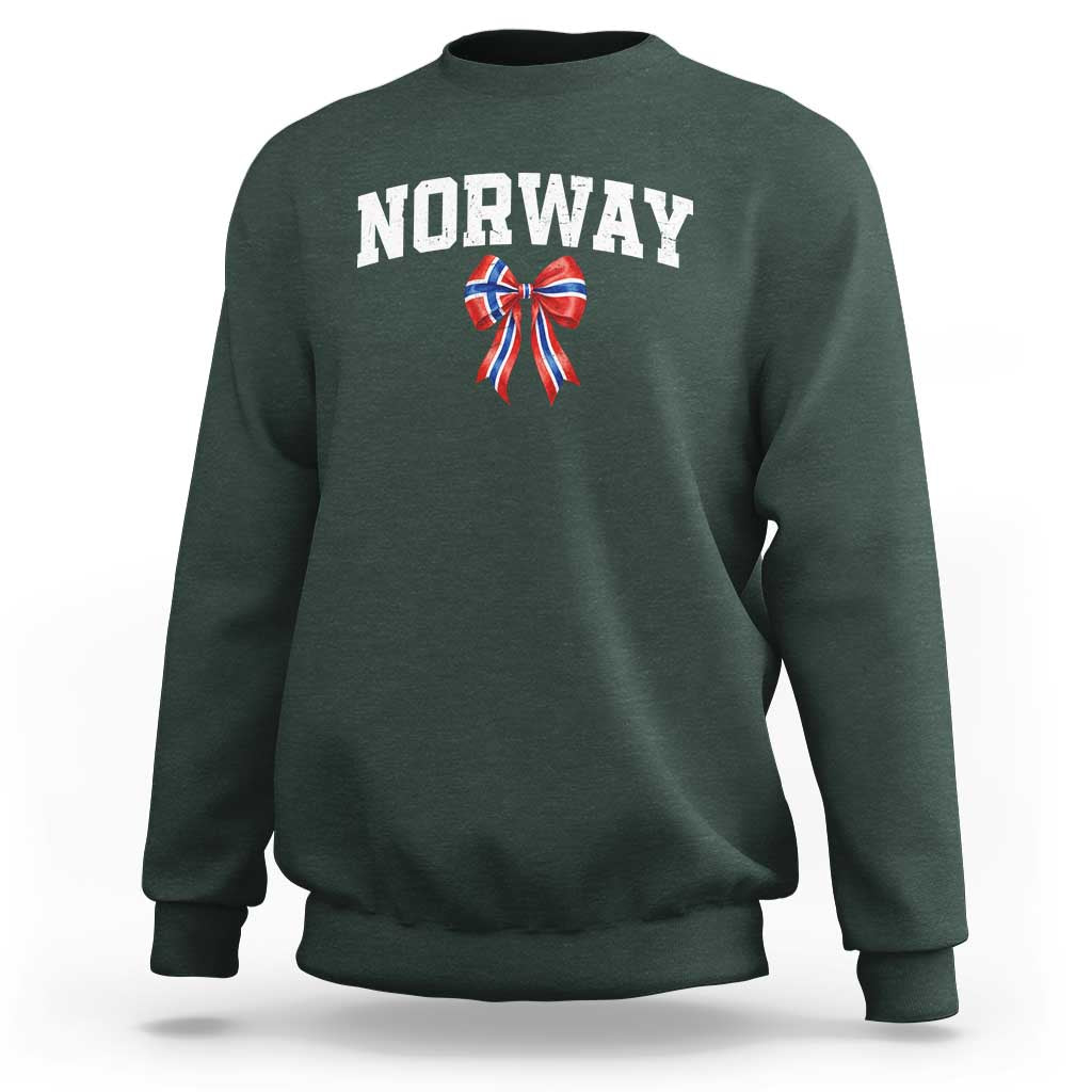 Norwegian Girl Coquette Bow Sweatshirt Norway Flag Pride Gift