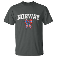 Norwegian Girl Coquette Bow T Shirt Norway Flag Pride Gift