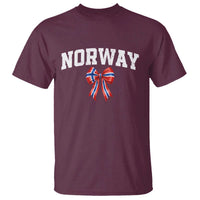 Norwegian Girl Coquette Bow T Shirt Norway Flag Pride Gift
