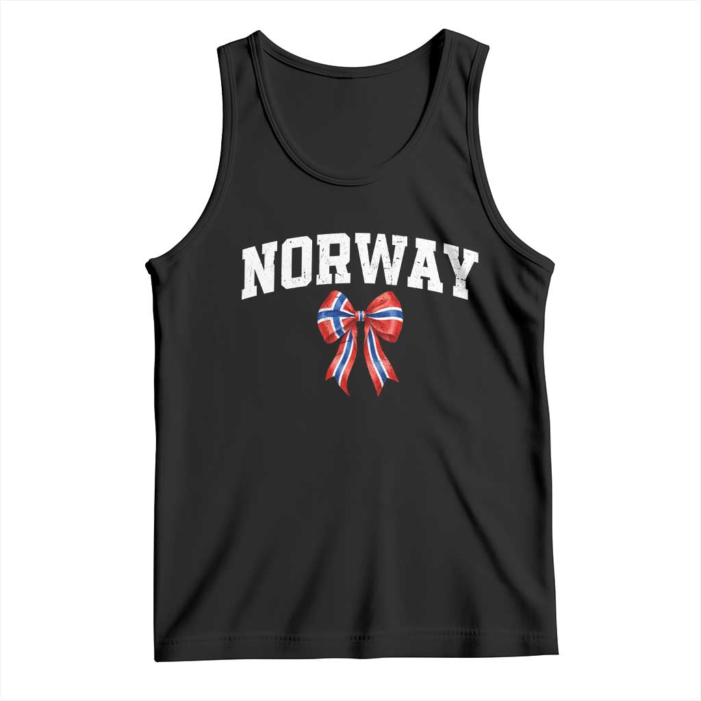 Norwegian Girl Coquette Bow Tank Top Norway Flag Pride Gift