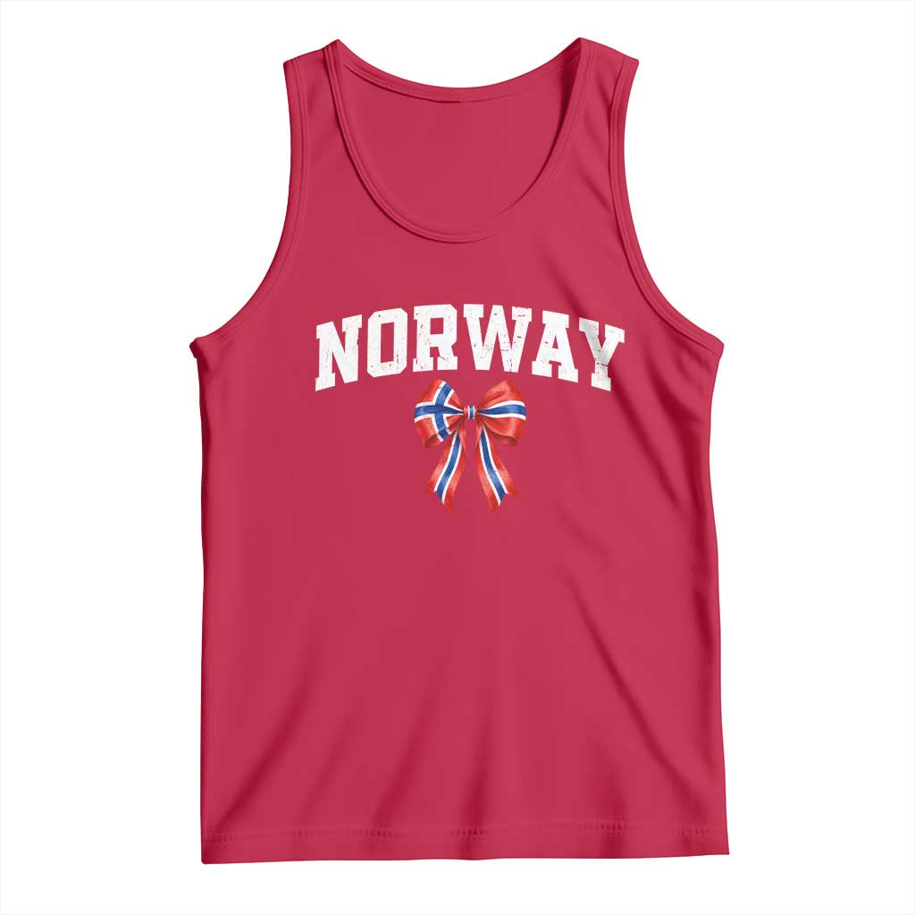 Norwegian Girl Coquette Bow Tank Top Norway Flag Pride Gift