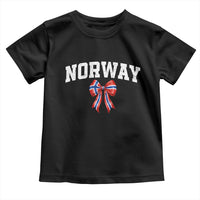 Norwegian Girl Coquette Bow Toddler T Shirt Norway Flag Pride Gift