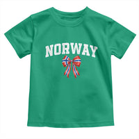 Norwegian Girl Coquette Bow Toddler T Shirt Norway Flag Pride Gift
